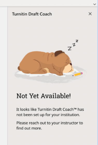 Screenshot showing the 'Draft Coach isn't available for your account' error message